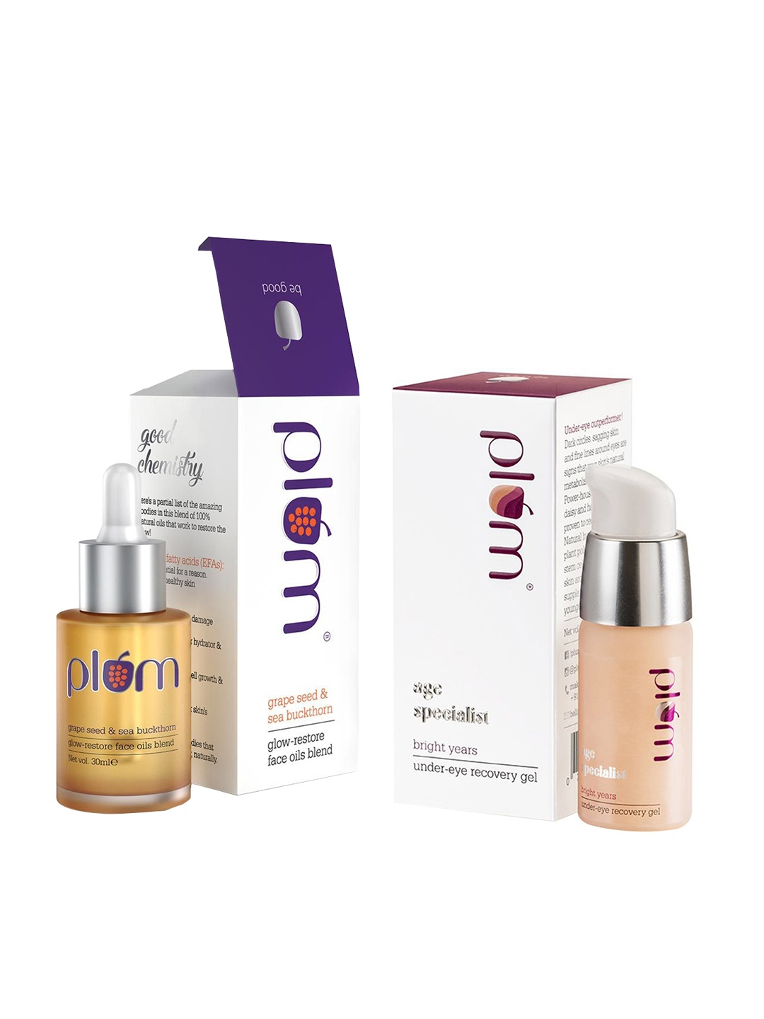 

Plum Set of 2 Face Oil & Recovery Gel, Pink