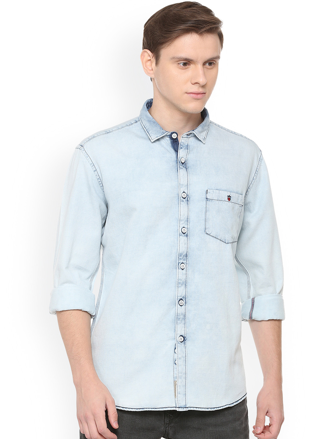 

Louis Philippe Jeans Men Blue Slim Fit Faded Casual Shirt