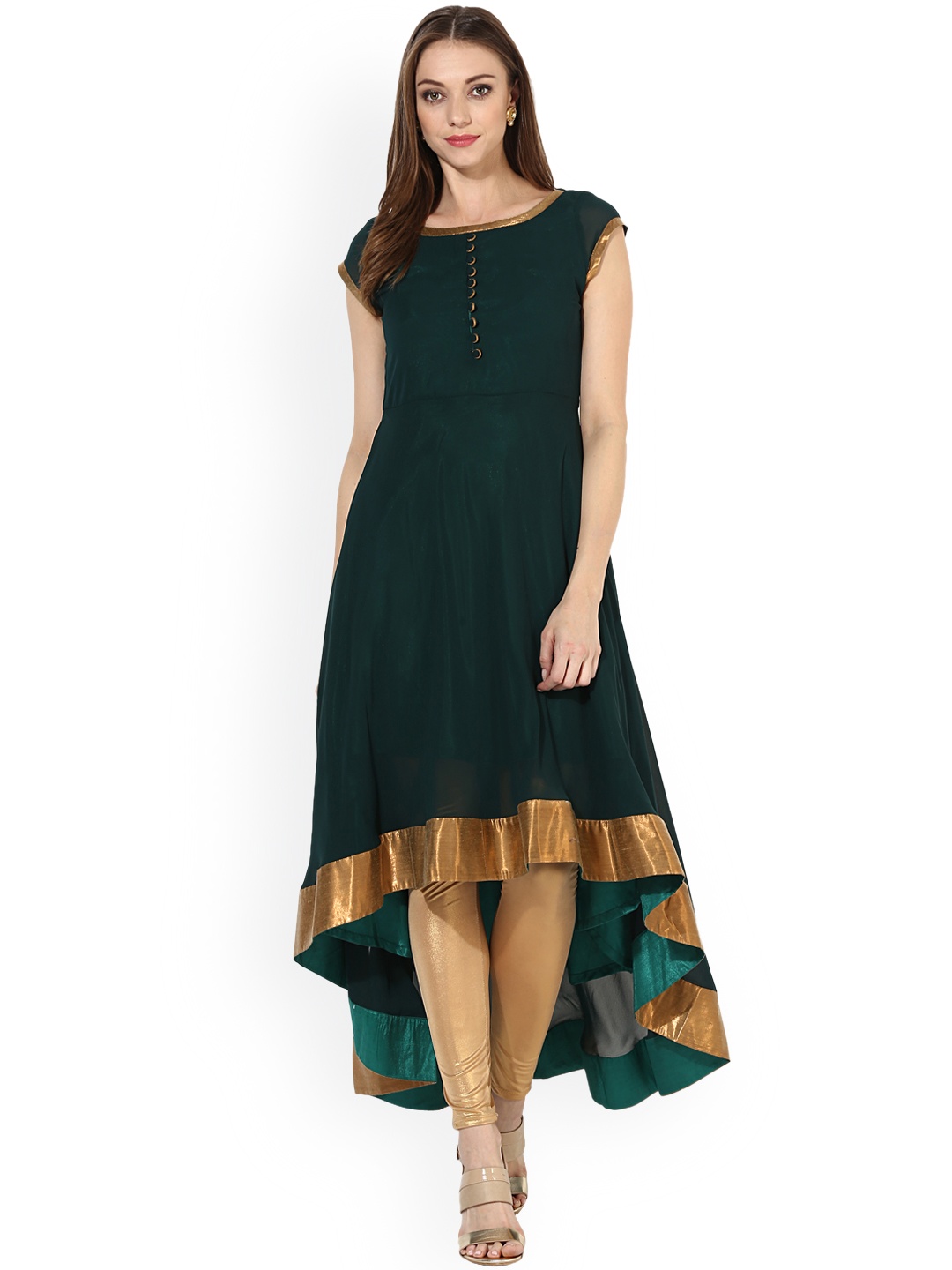 

MBE Women Green Solid A-Line Kurta