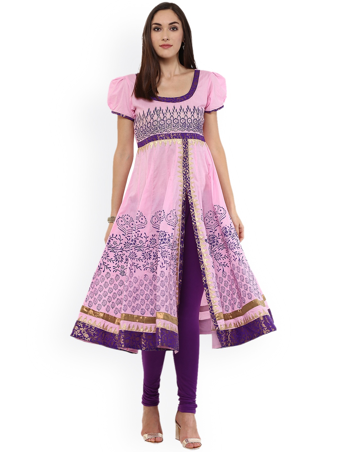 

MBE Women Pink Printed A-Line Kurta