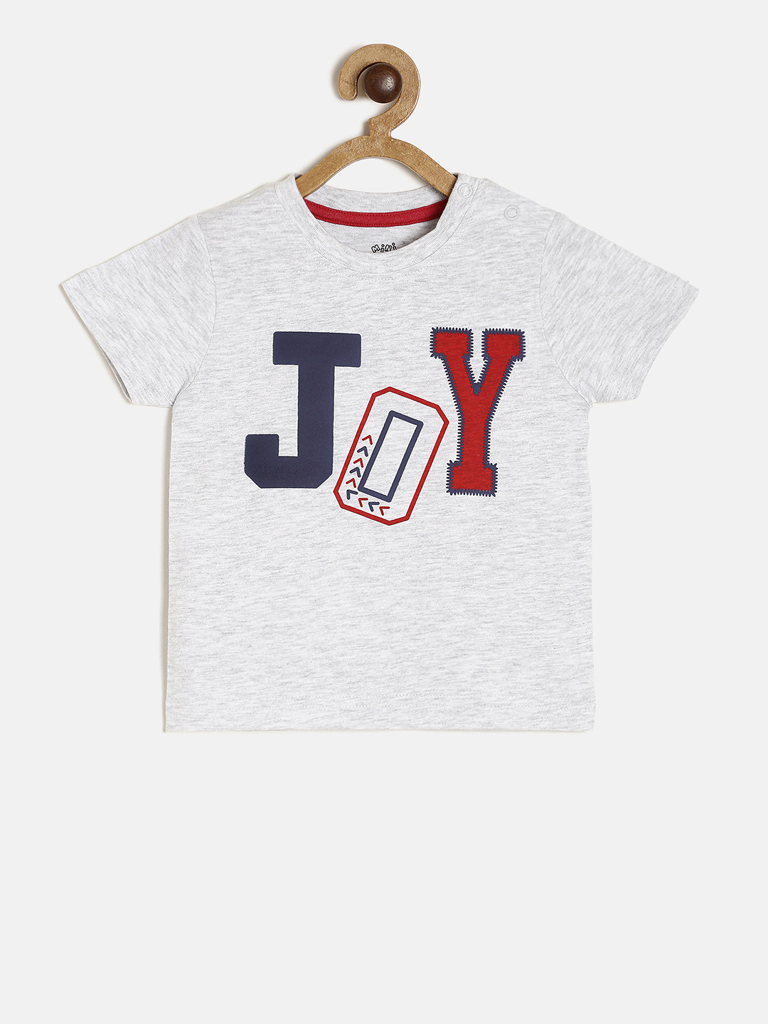 

MINI KLUB Boys Grey Printed Round Neck T-shirt