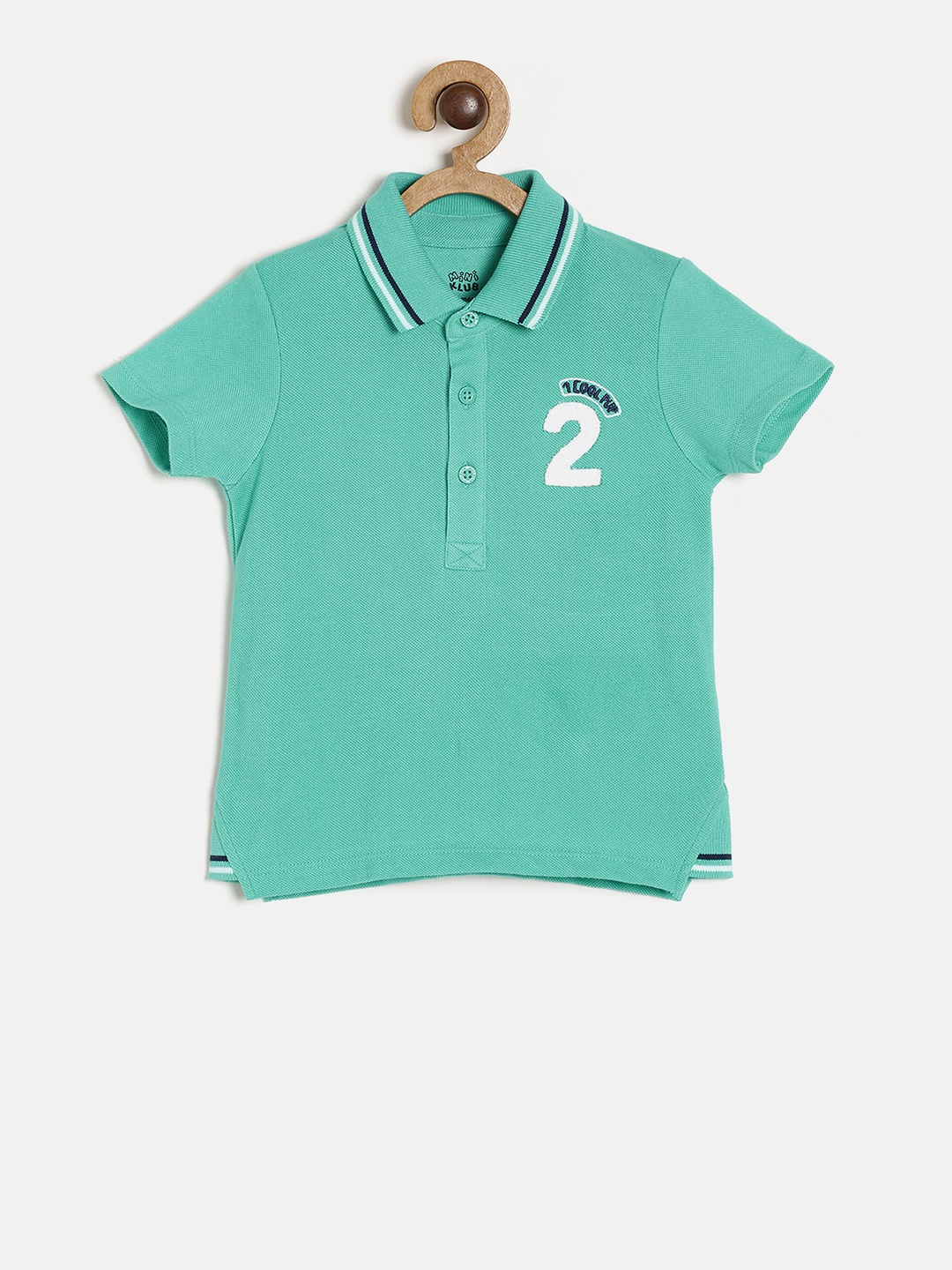 

MINI KLUB Boys Green Printed Polo Collar T-shirt