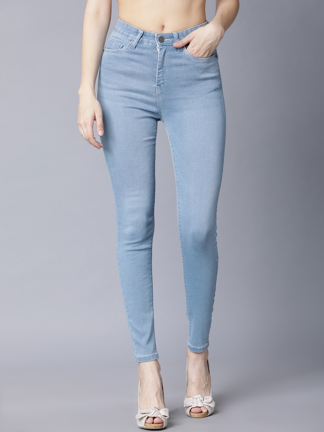 

Tokyo Talkies Women Blue Super Skinny Fit Mid-Rise Clean Look Stretchable Jeans