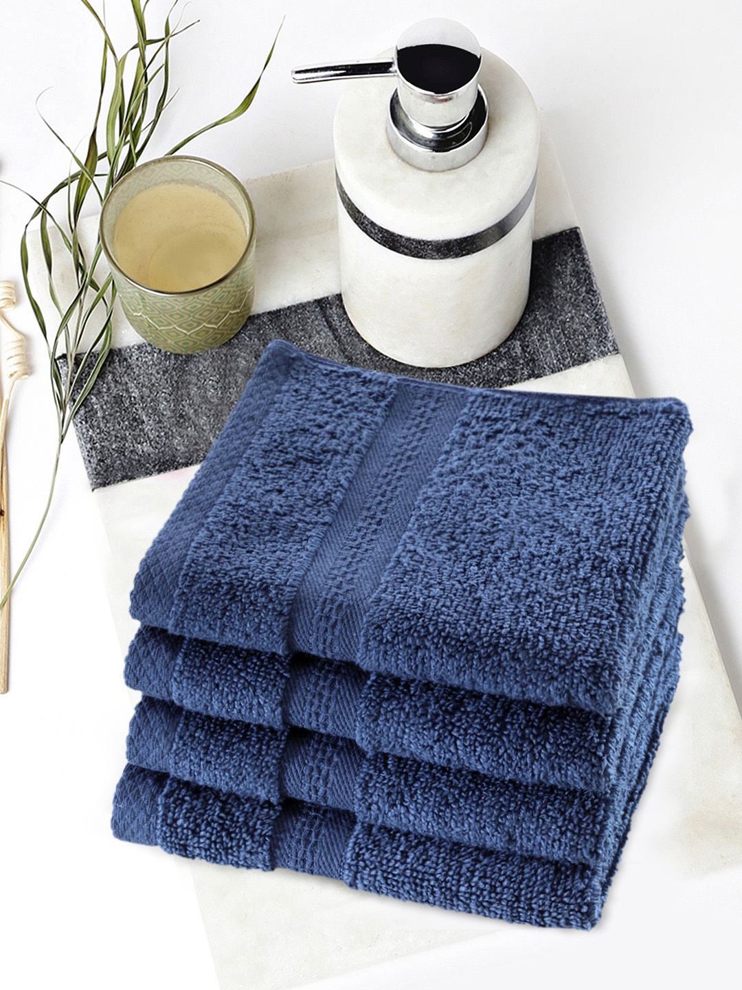 

BIANCA Set of 4 Navy Blue 500GSM Cotton Face Towels