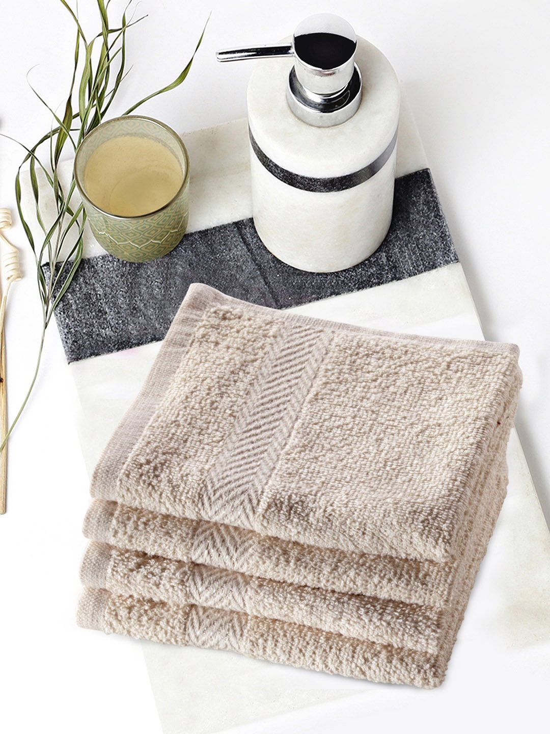 

BIANCA Set of 4 Beige 400GSM Cotton Face Towels