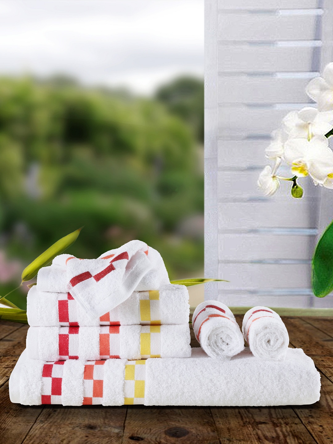 

BIANCA Set of 7 White Solid 450GSM Towel Set