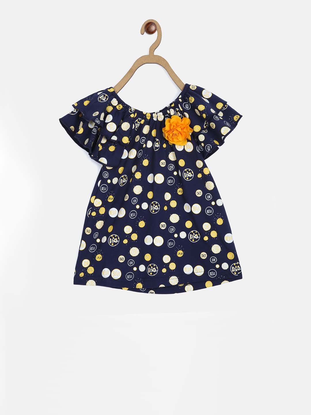 

ELLE Girls Blue Printed Round Neck T-shirt