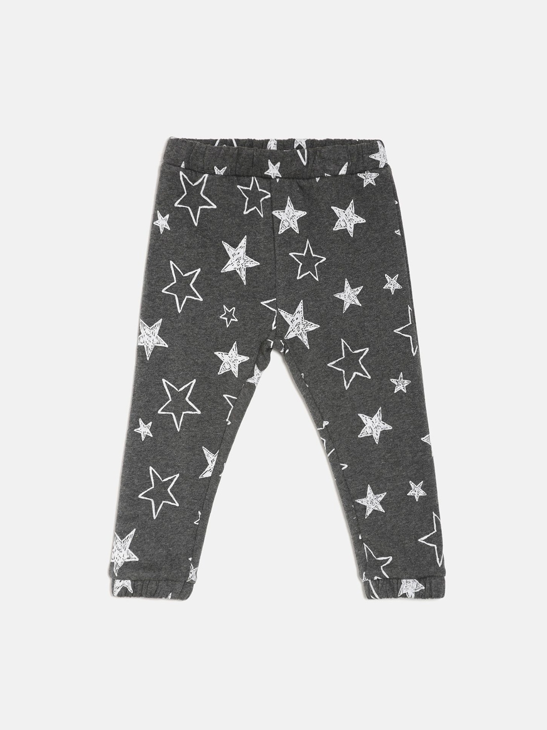 

MINI KLUB Boys Grey Printed Straight-Fit Trackpant