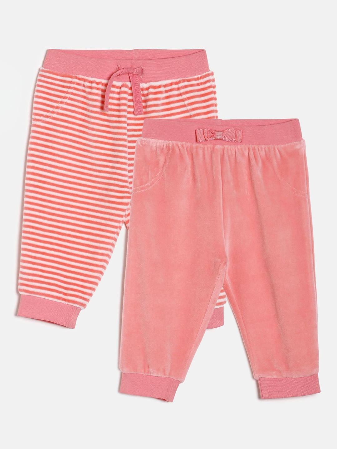 

MINI KLUB Girls Pack of 2 Pink Straight-Fit Joggers