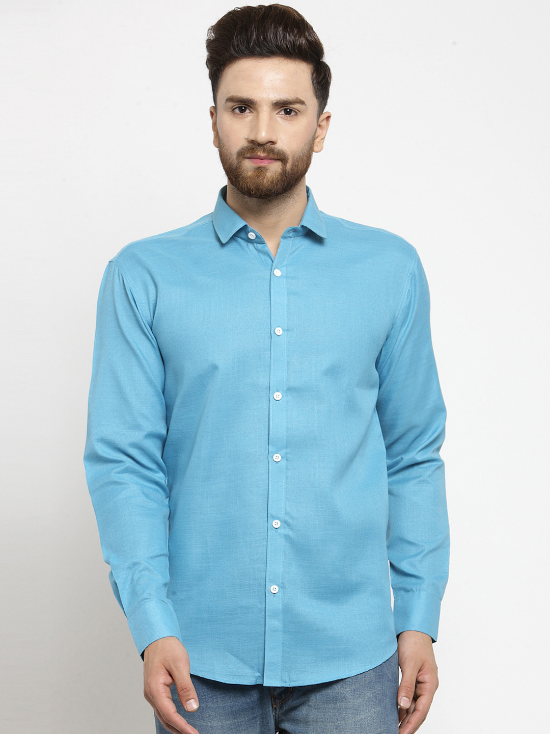 

JAINISH Men Blue Classic Slim Fit Solid Casual Shirt