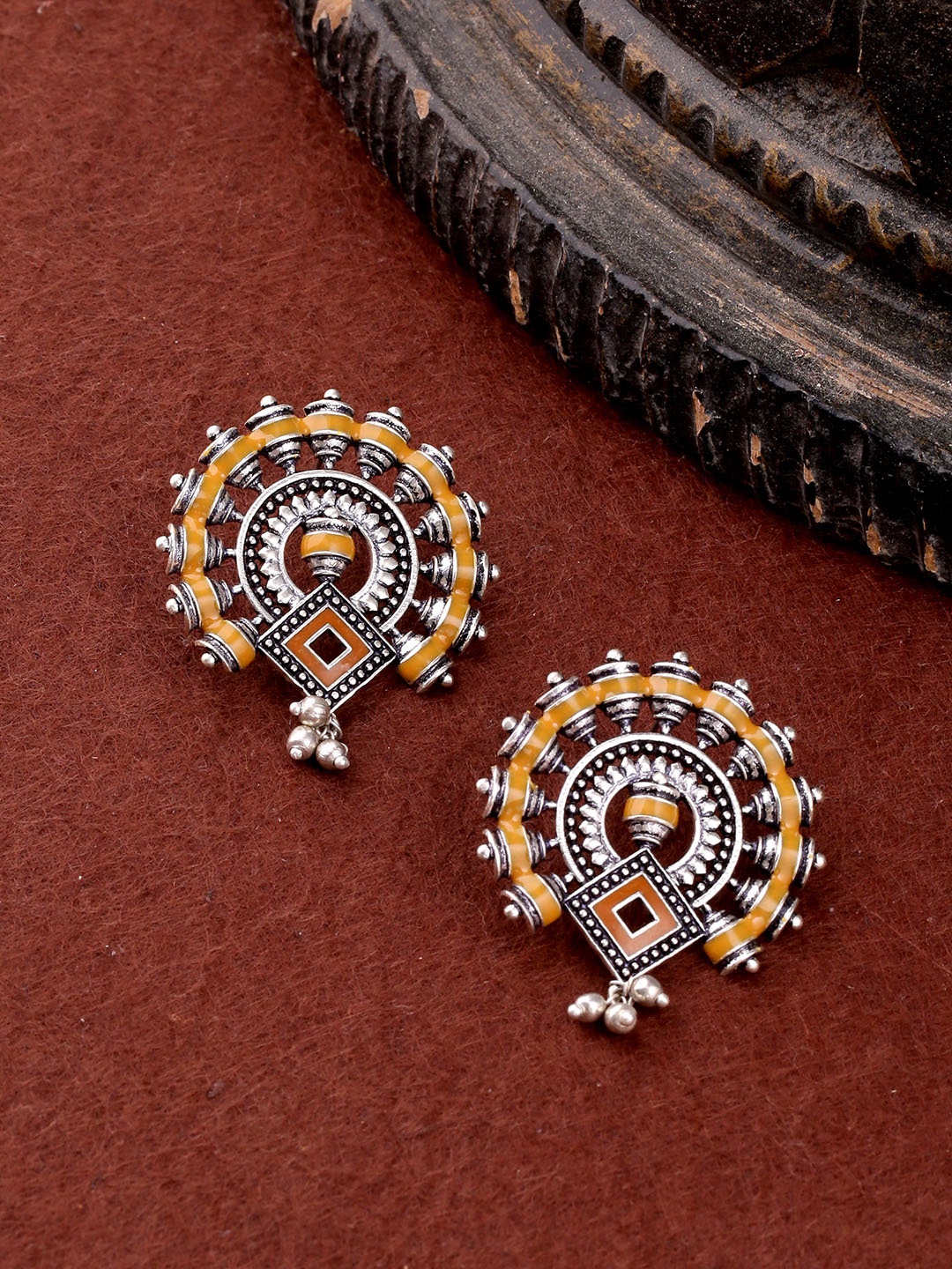 

Voylla Silver-Toned Circular Studs