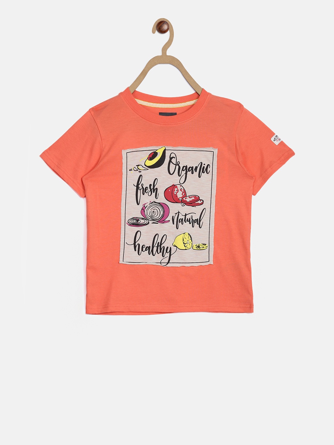 

Blue Giraffe Boys Coral Printed Round Neck T-shirt