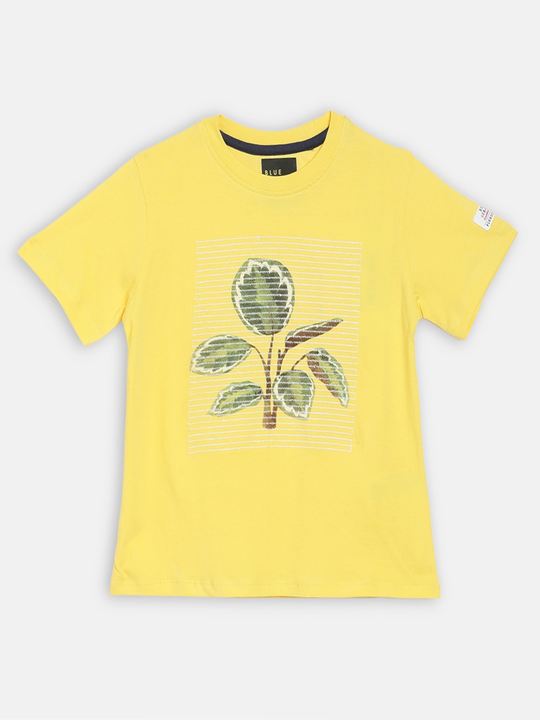 

Blue Giraffe Boys Yellow Printed Round Neck T-shirt