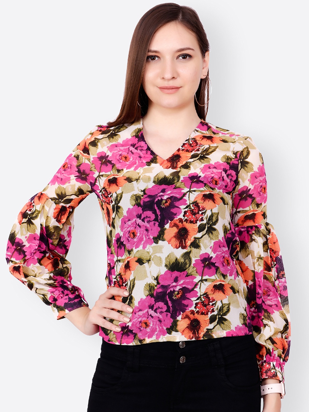 

Cation Women Pink Printed Top