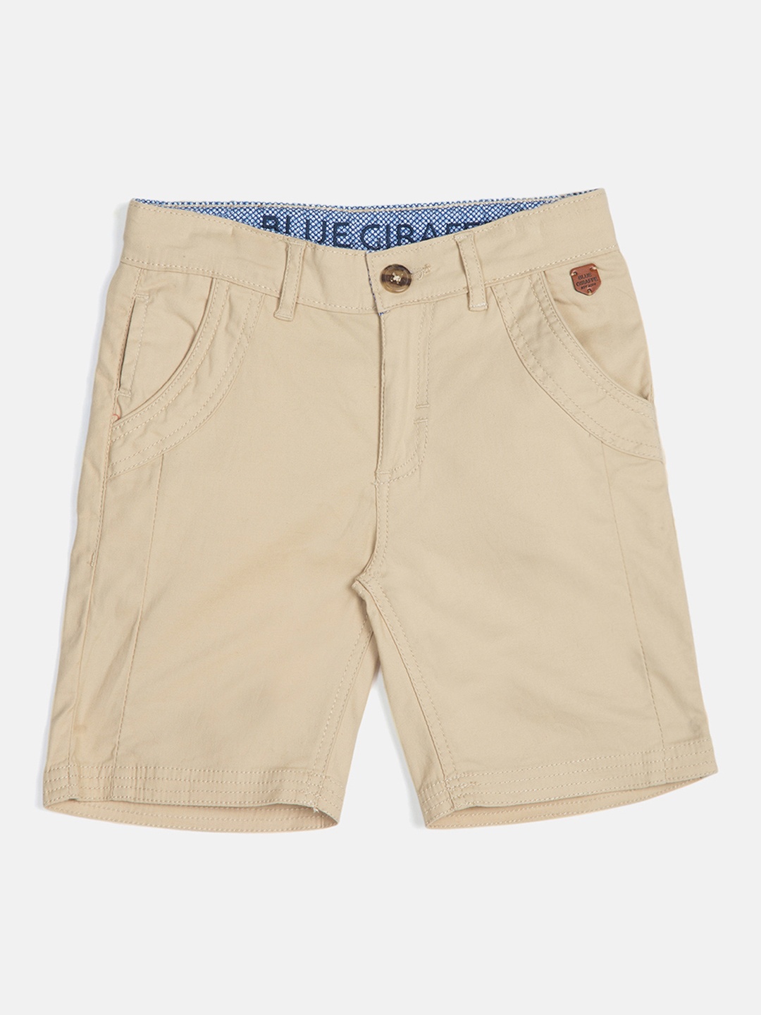

Blue Giraffe Boys Beige Solid Regular Fit Regular Shorts