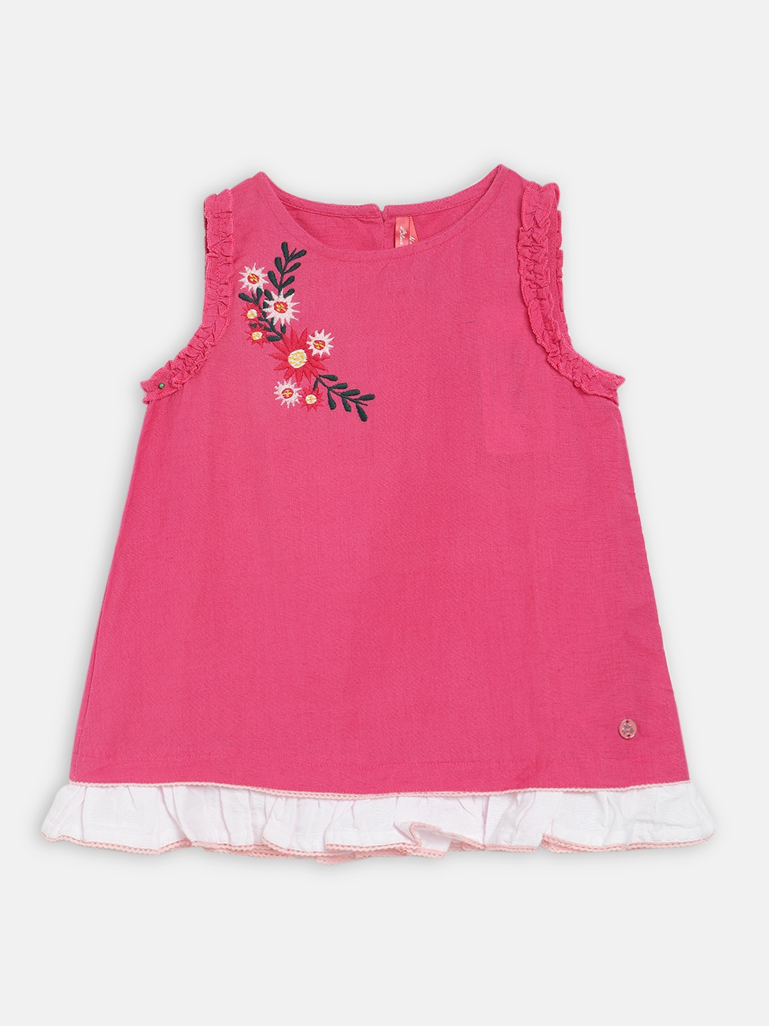 

Blue Giraffe Girls Pink Printed Pure Cotton Top