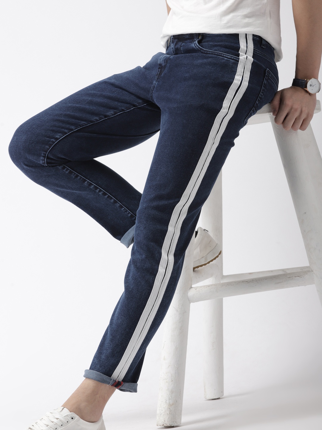 Mast & Harbour Men Blue Slim Tapered Fit Mid-Rise Clean Look Stretchable Jeans