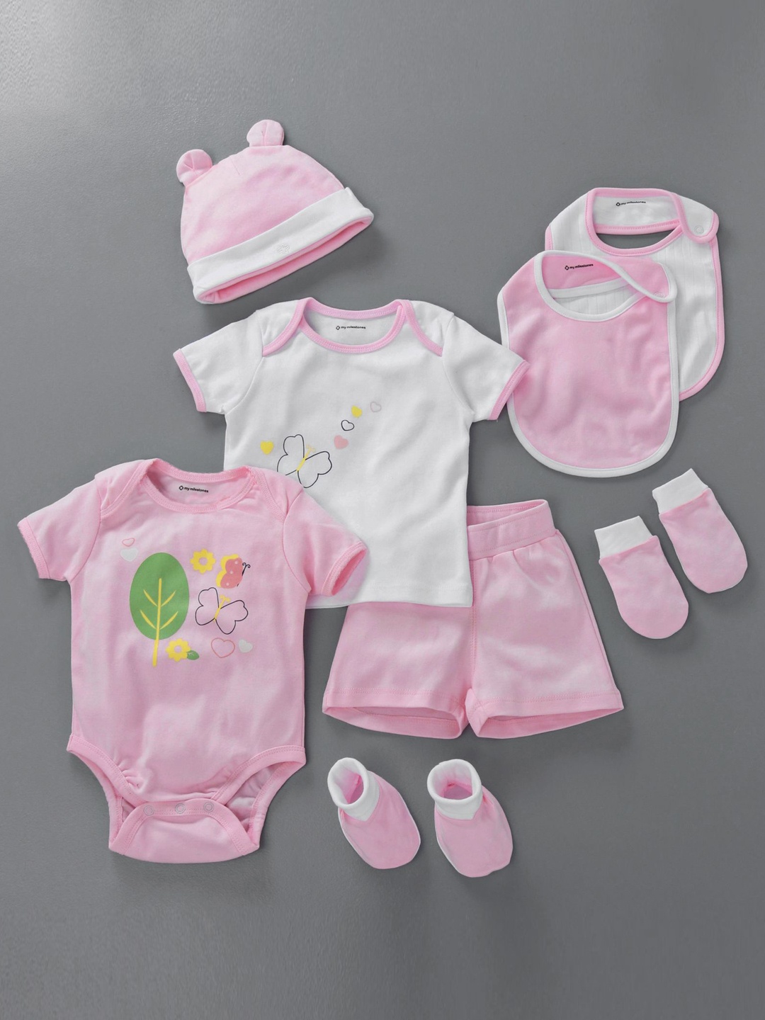 

My Milestones Unisex Pink Printed Clothing Gift Set