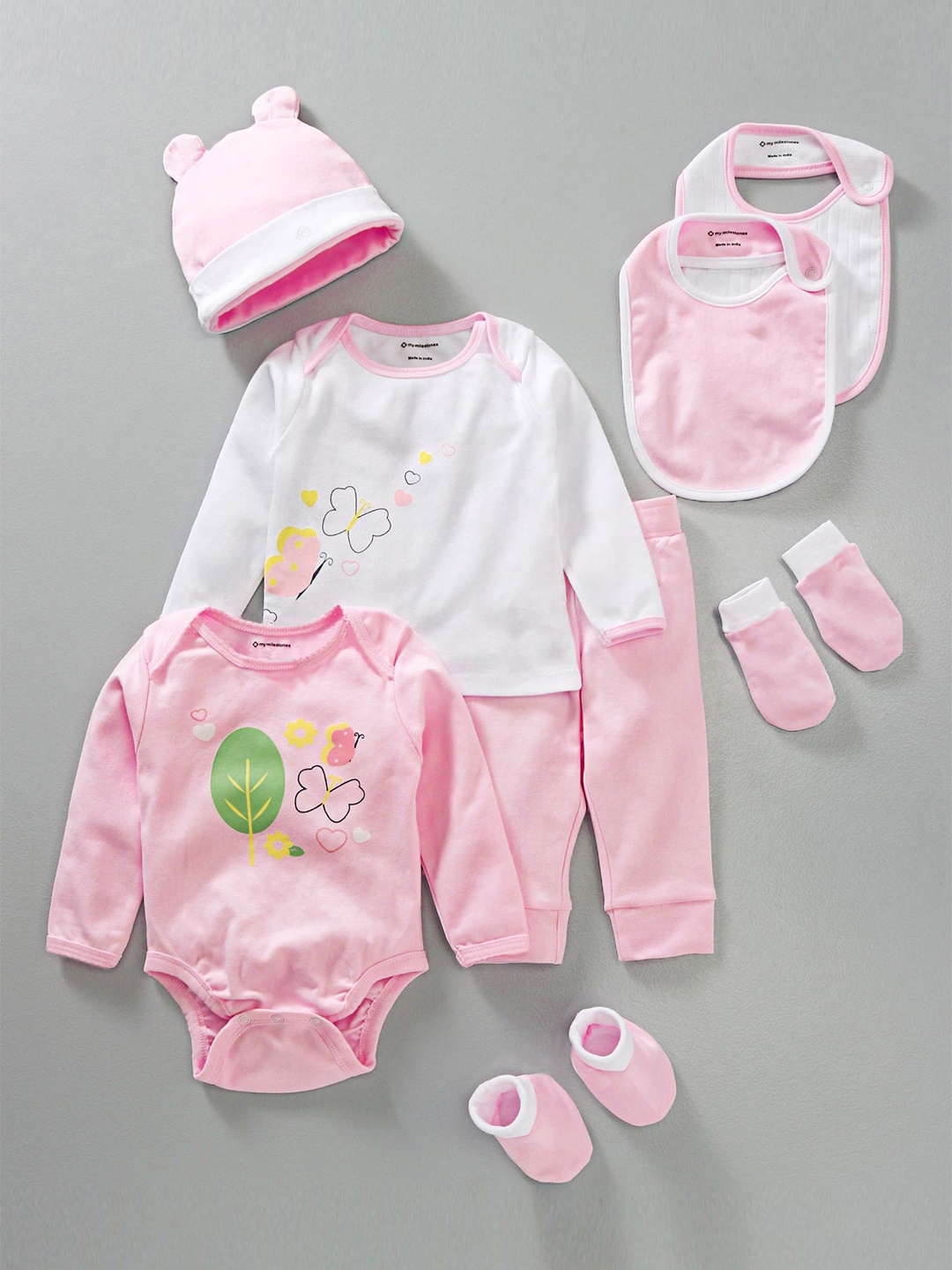 

My Milestones Unisex Pink Printed Clothing Gift Set