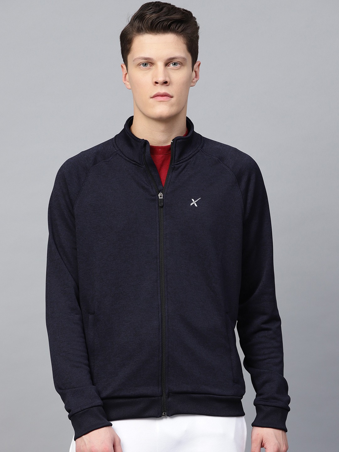 

HRX by Hrithik Roshan Men Navy Blue Solid Training Jackets