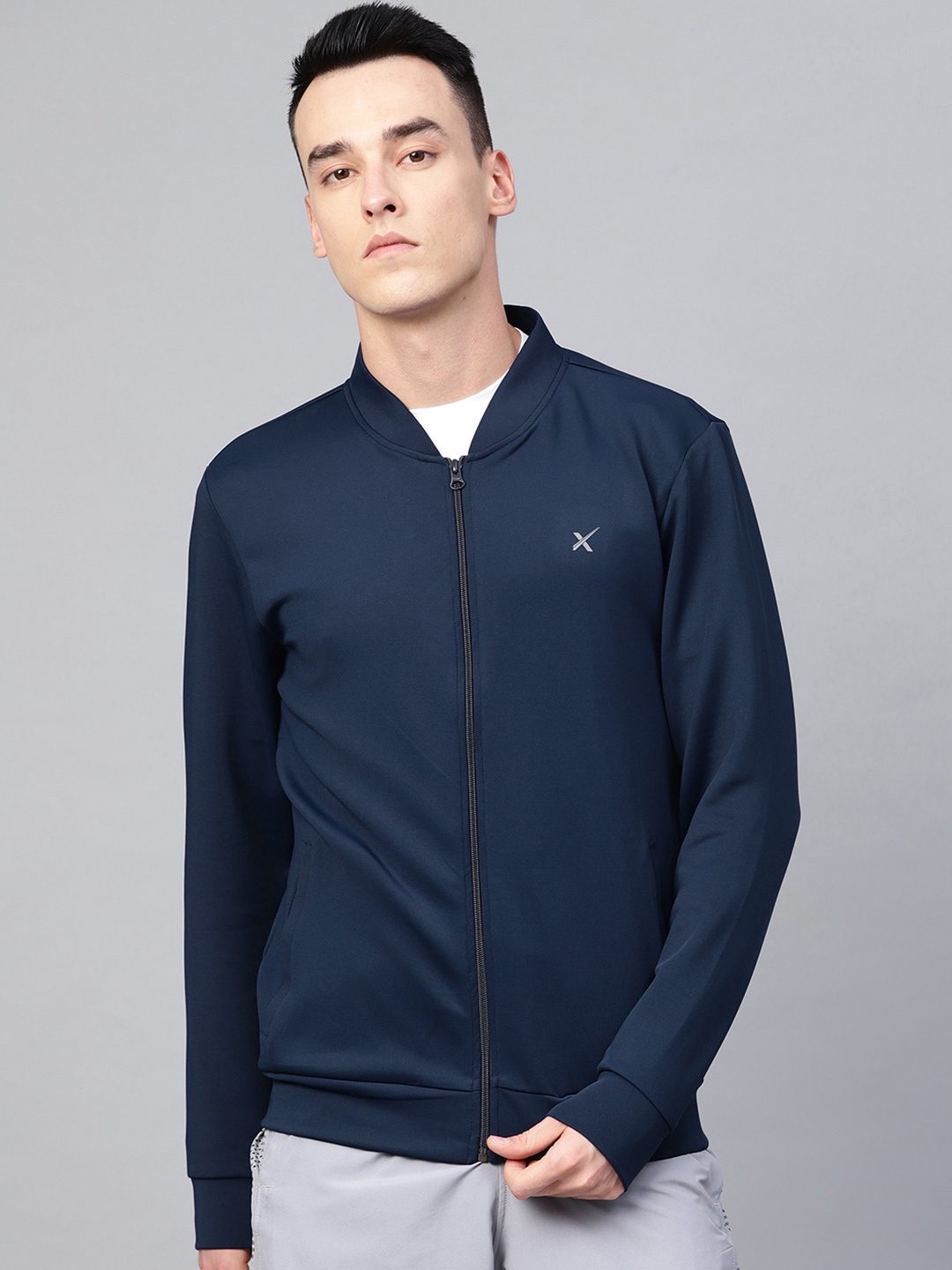 

HRX by Hrithik Roshan Men Navy Blue Rapid Dry Solid Sporty Jacket