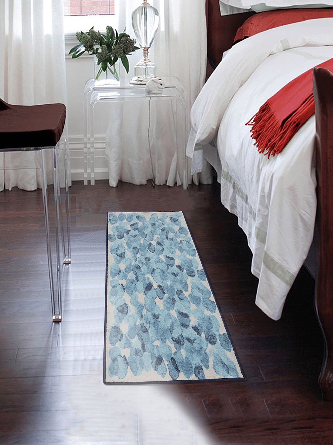 

RUGSMITH Blue Premium Floral Pattern Runner