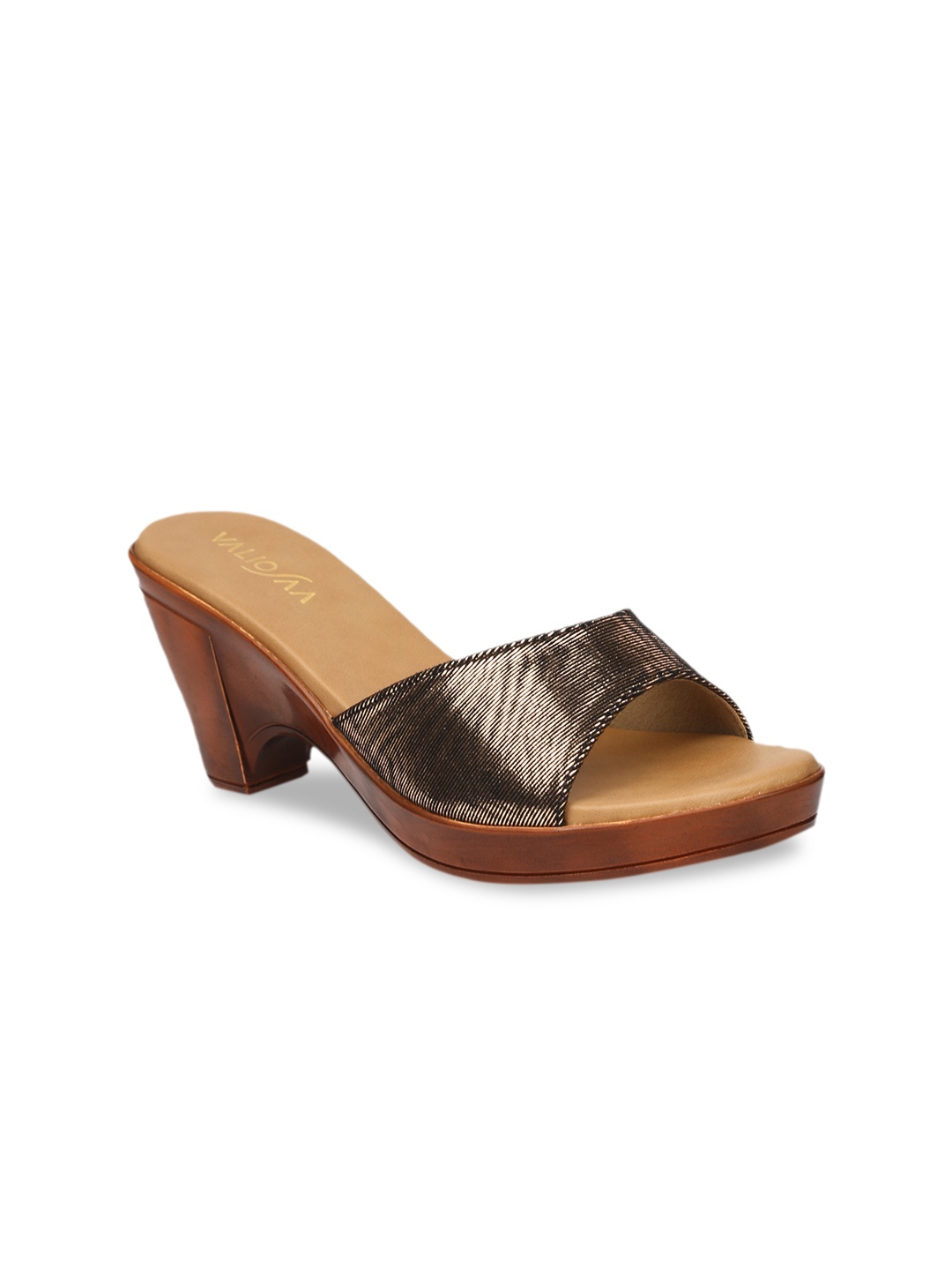 

VALIOSAA Women Copper-Toned Solid Sandals