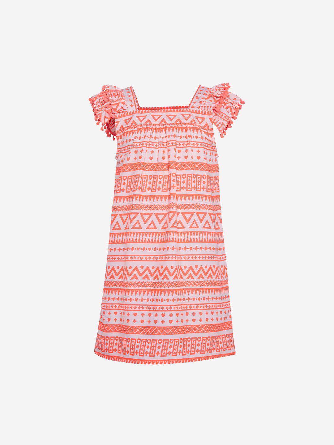 

Oxolloxo Girls White Printed A-Line Dress