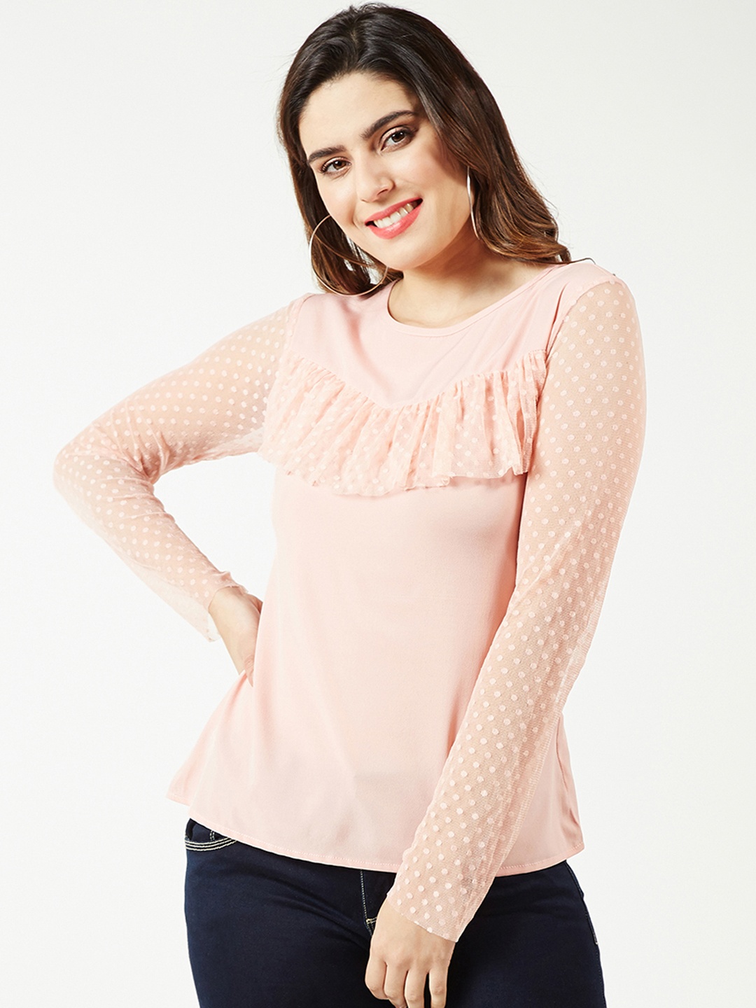 

Oxolloxo Women Pink Solid A-Line Top