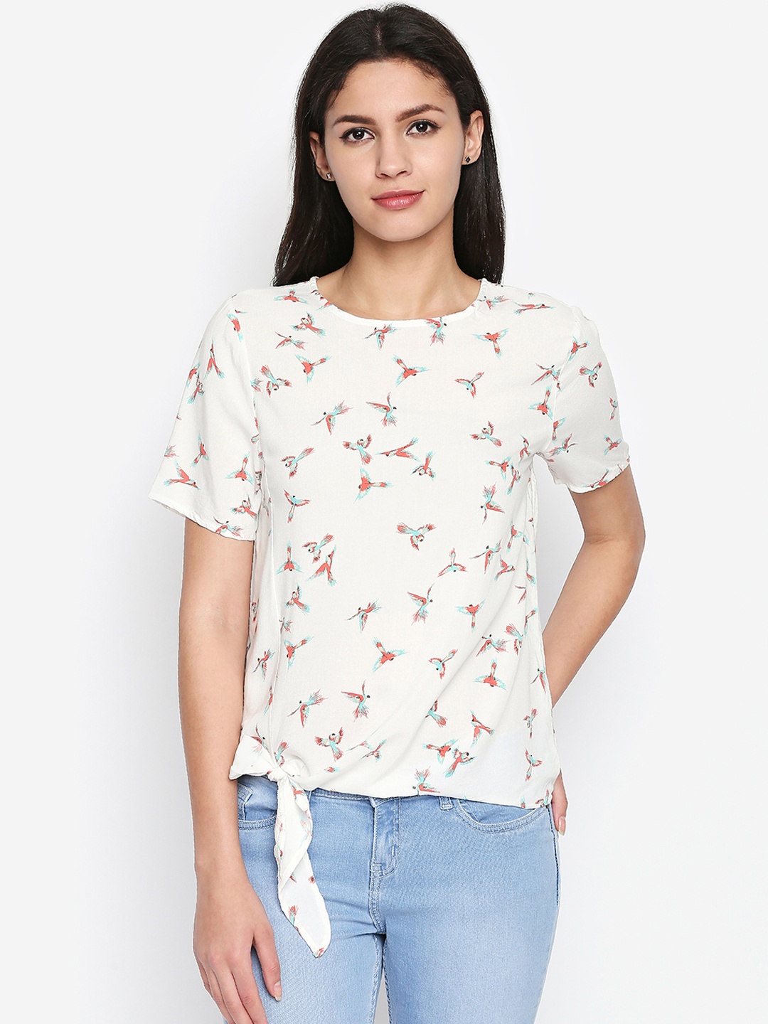

Oxolloxo Women Off-White Printed Top
