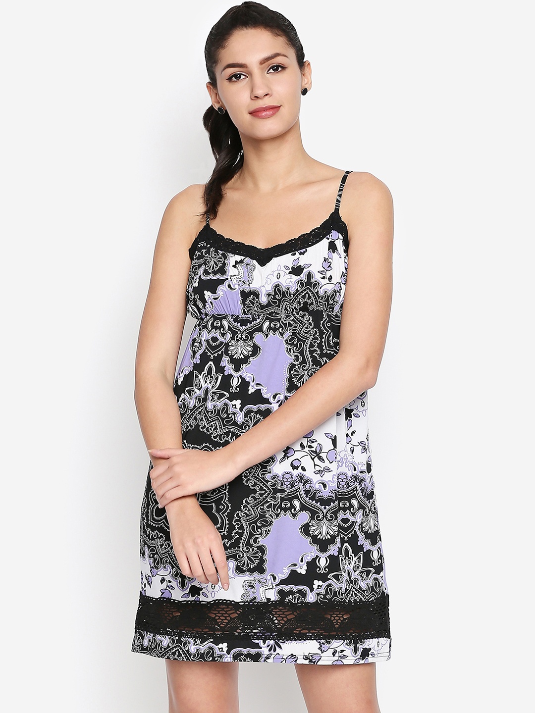 

Oxolloxo Women Multicoloured Printed A-Line Dress, Multi