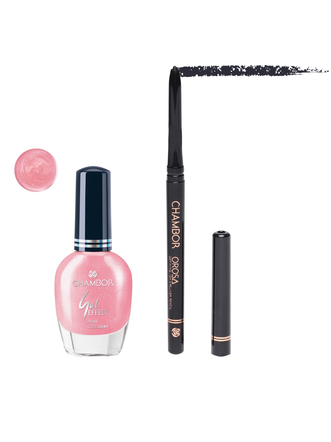 

Chambor Set Of Nail Polish & Eyeliner Pencil, Black