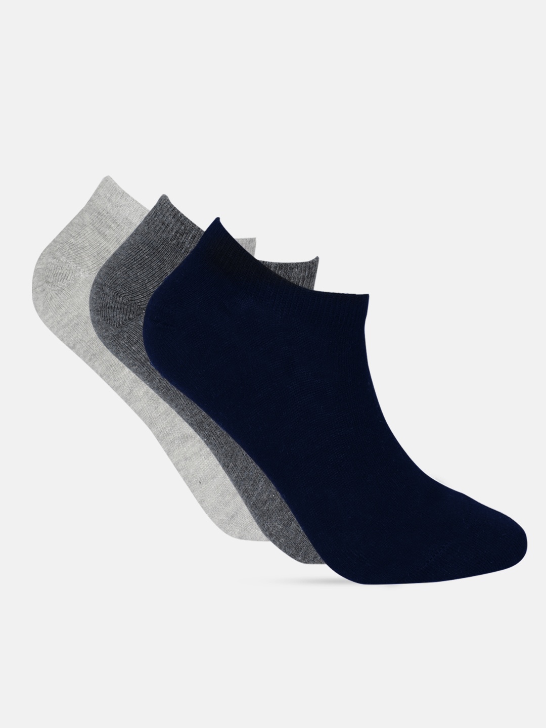 

Mast & Harbour Men Pack of 3 Solid Ankle-Length Socks, Navy blue
