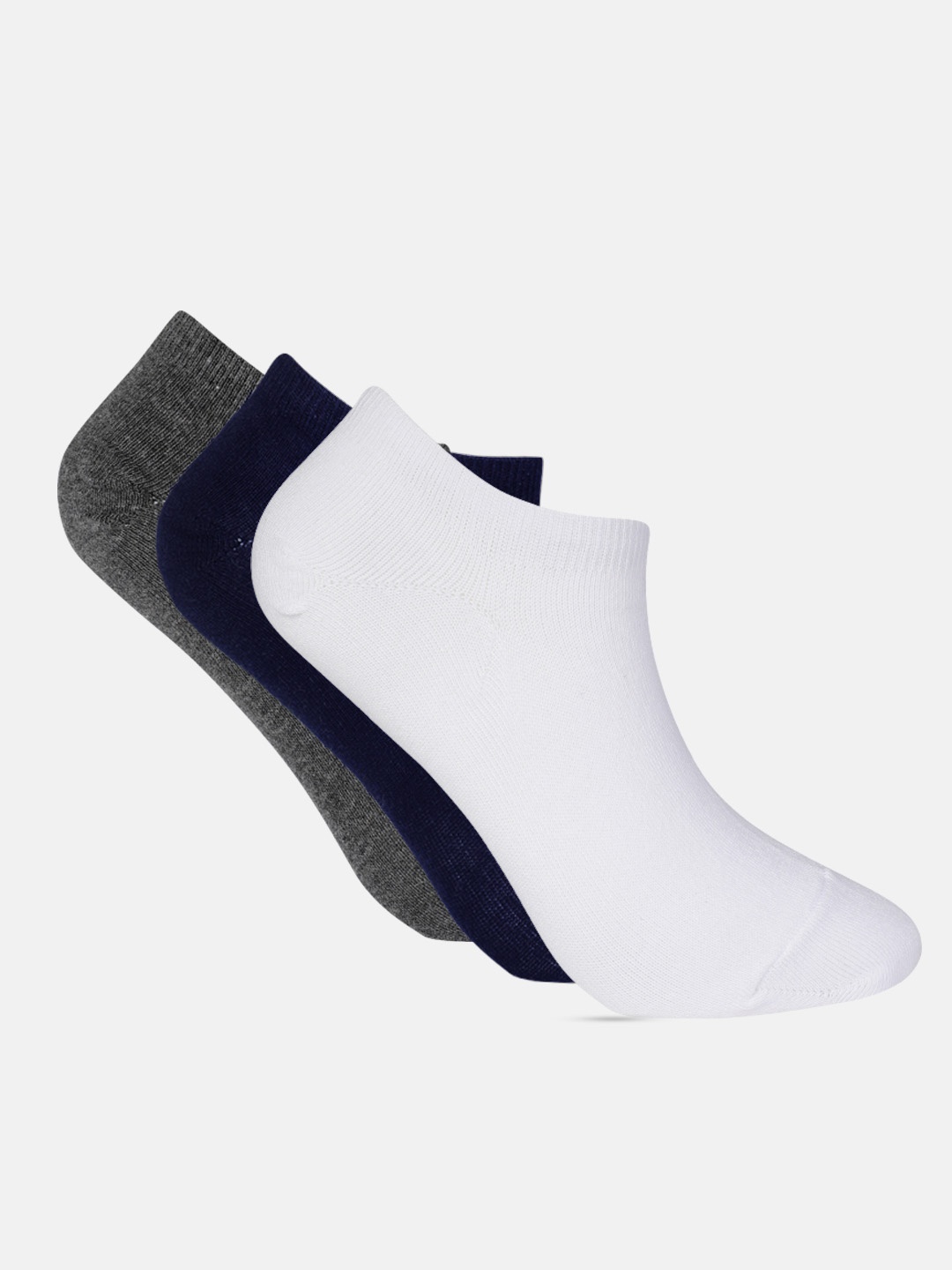 

Mast & Harbour Men Pack of 3 Solid Ankle-Length Socks, White