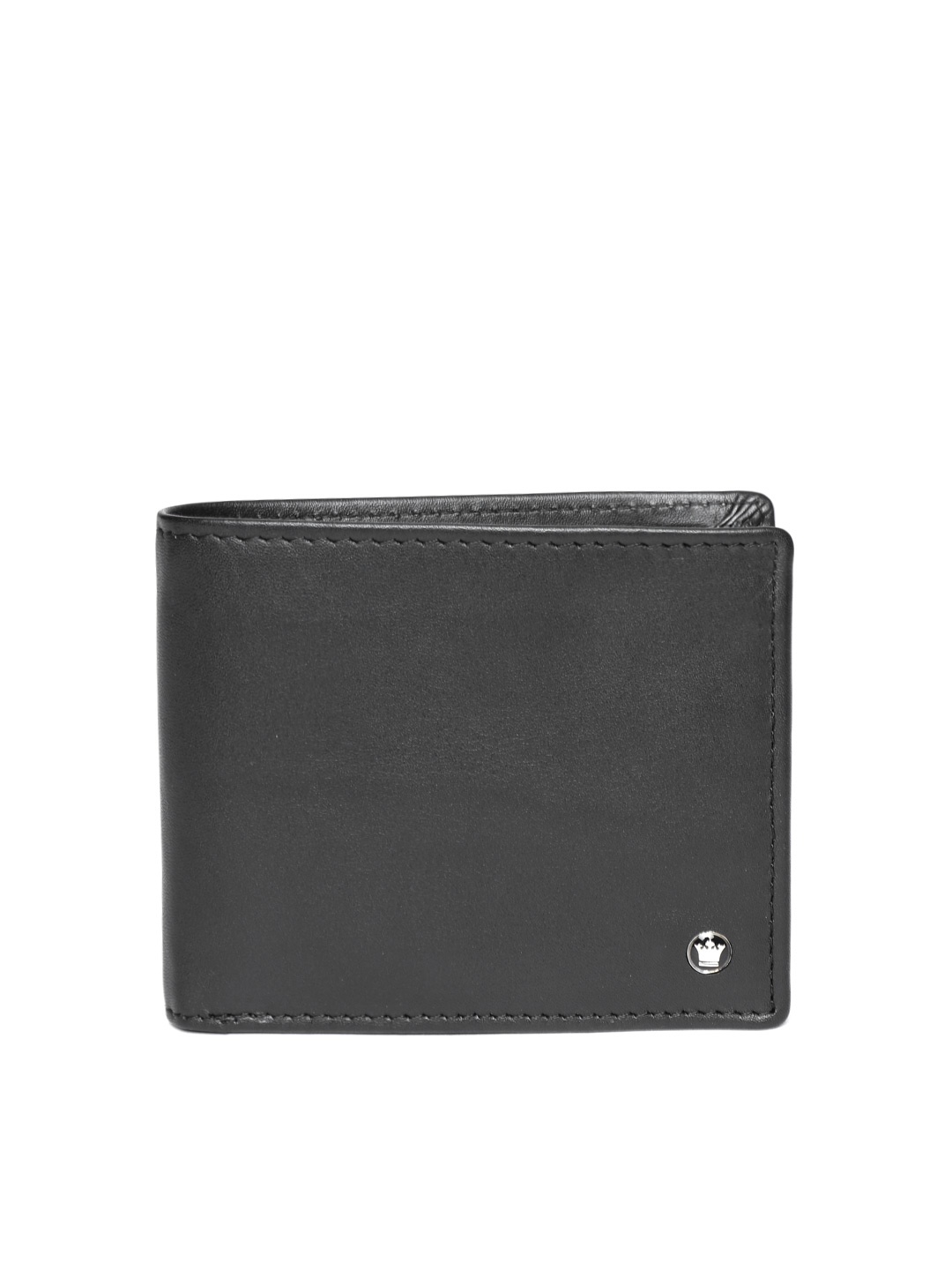 

Louis Philippe Men Black Solid Leather Two Fold Wallet