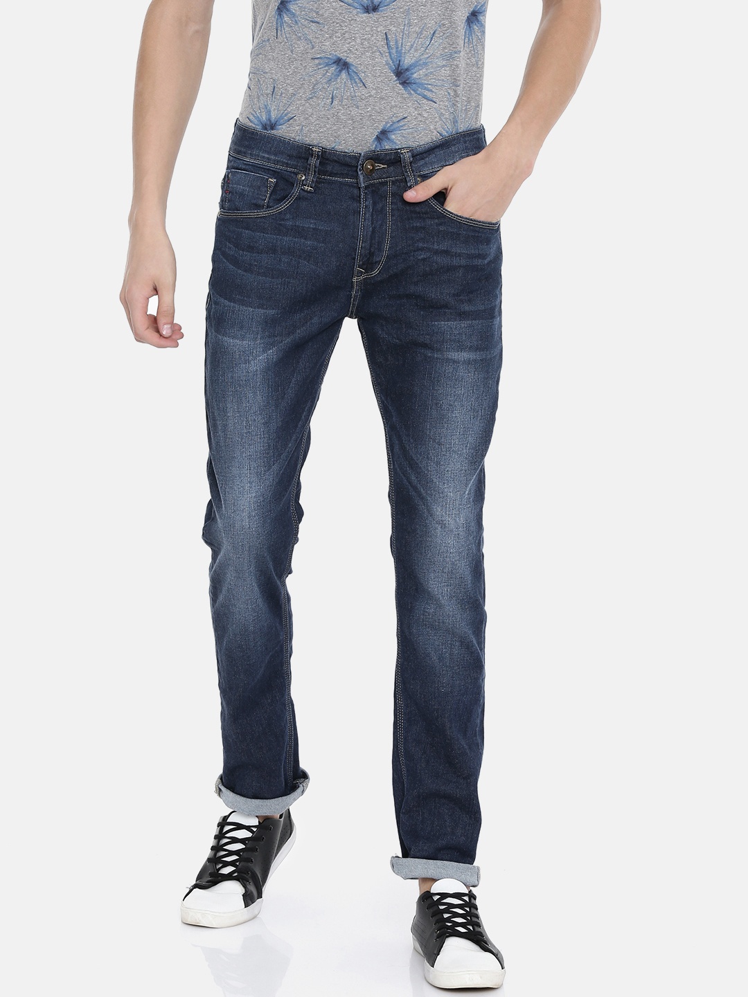 

SPYKAR Men Blue Rover Slim Fit Low-Rise Clean Look Stretchable Jeans