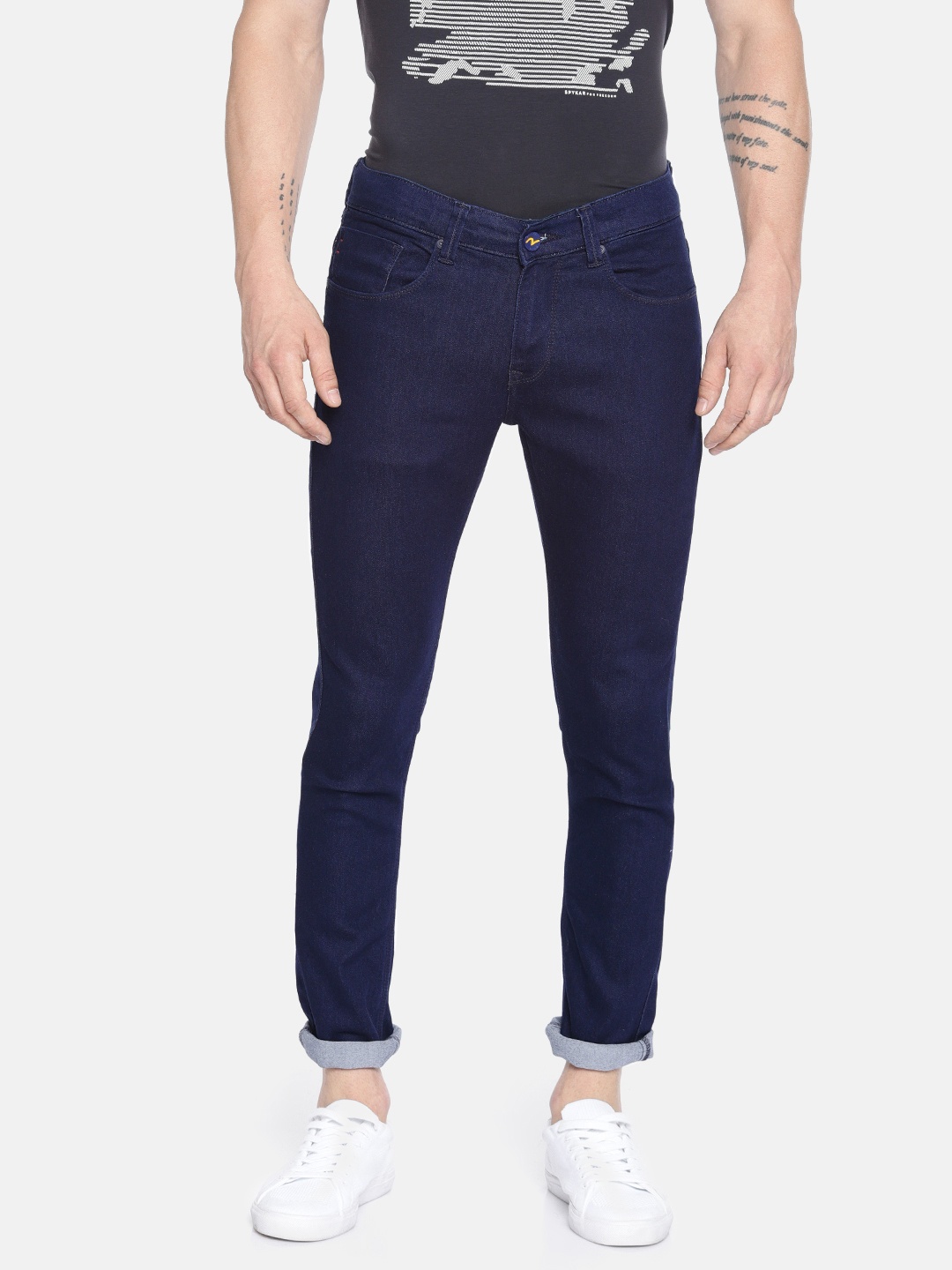 

SPYKAR Men Blue Super Skinny Fit Low-Rise Clean Look Stretchable Jeans