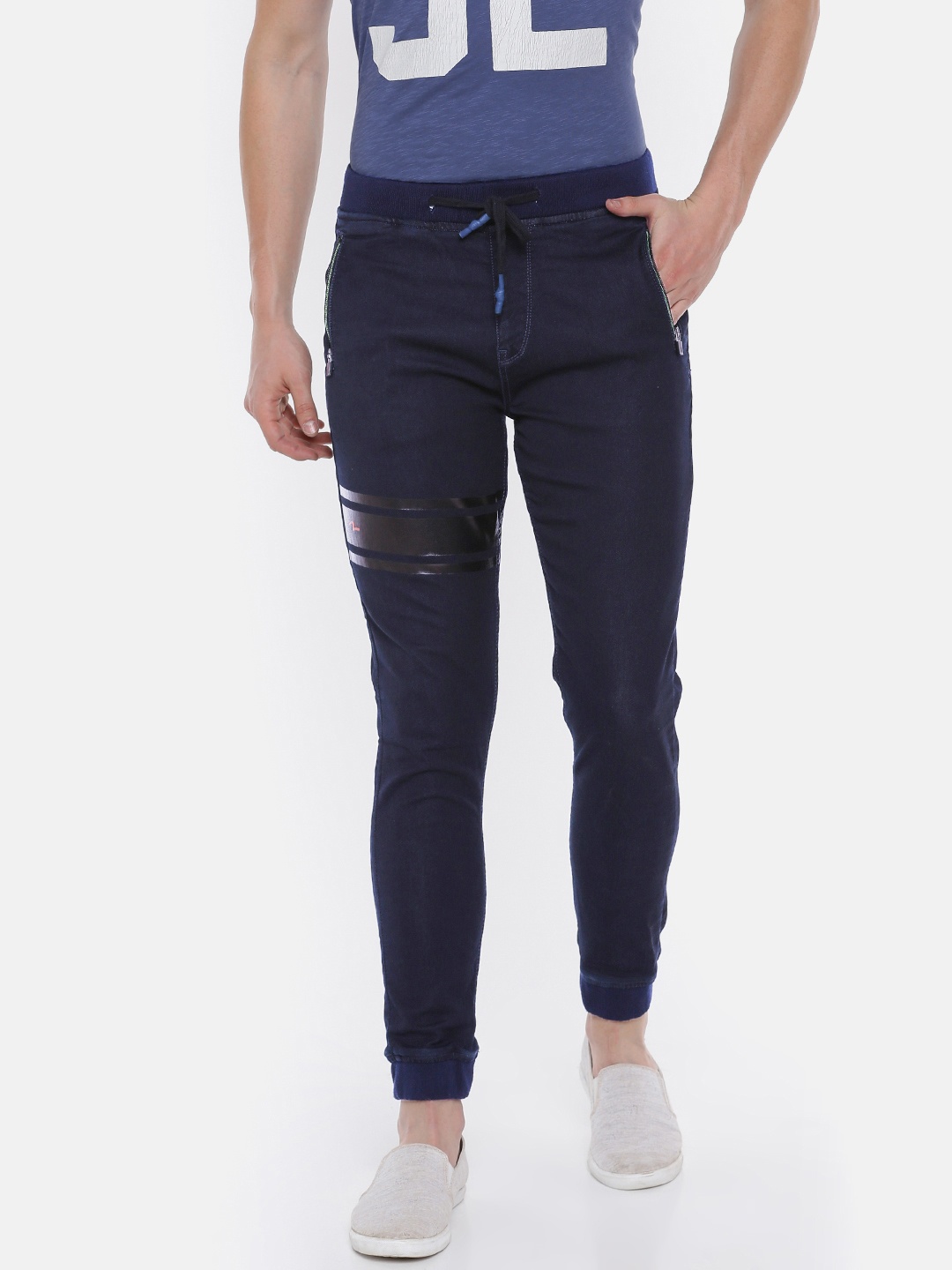 

SPYKAR Men Blue Low-Rise Clean Look Stretchable Jogger Jeans