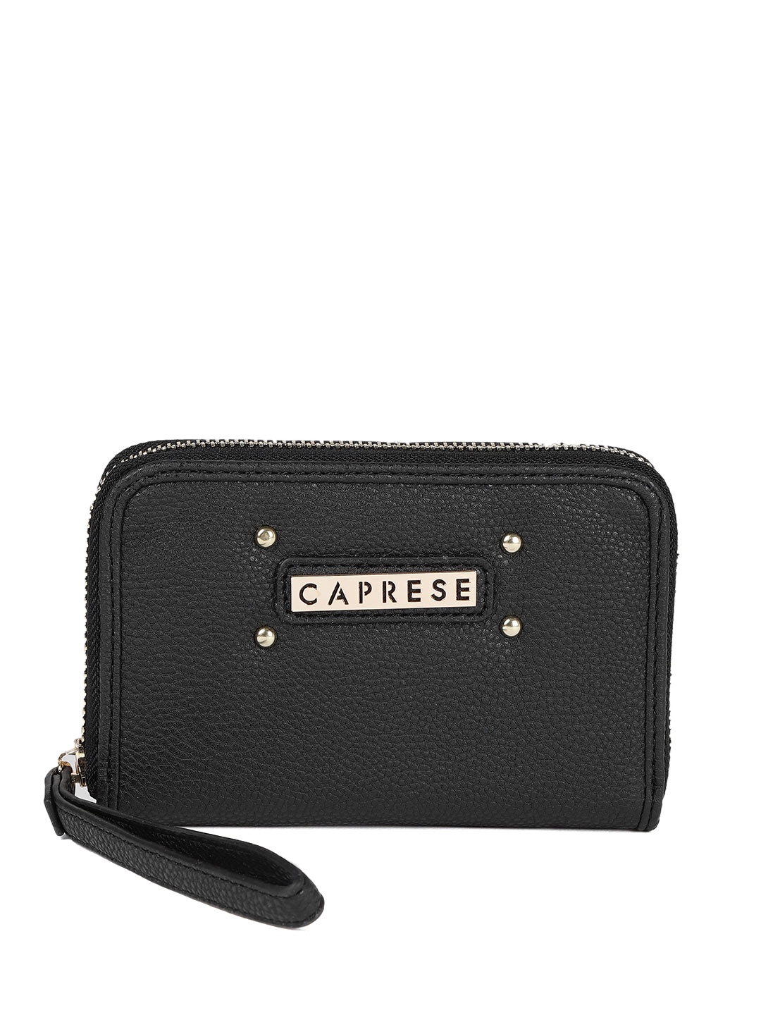 

Caprese Women Black Solid Zip Around Wallet