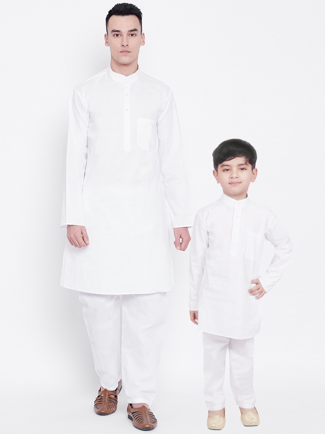 

SG YUVRAJ Boys White Solid Kurta with Pyjamas