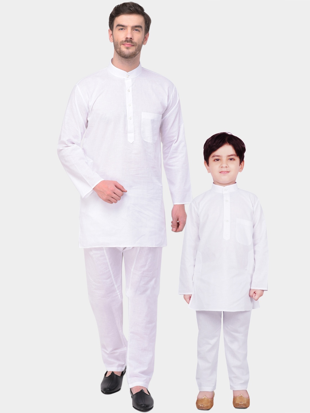 

SG YUVRAJ Boys White Solid Kurta with Pyjamas