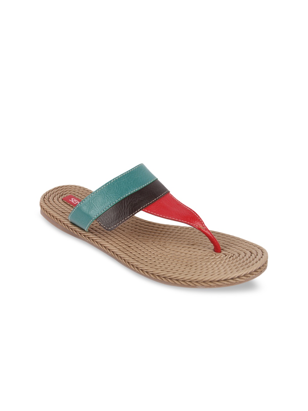 

Liberty Women Pink & Green Solid Slip-On