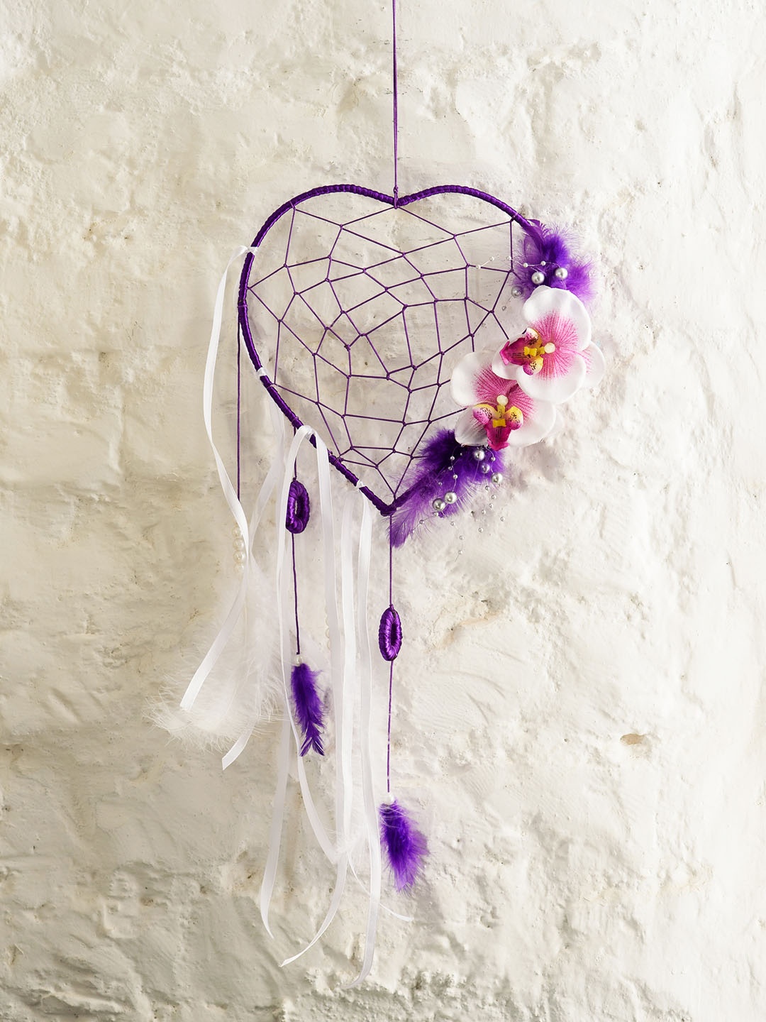

eCraftIndia Purple Heart Decorative Dream Catcher