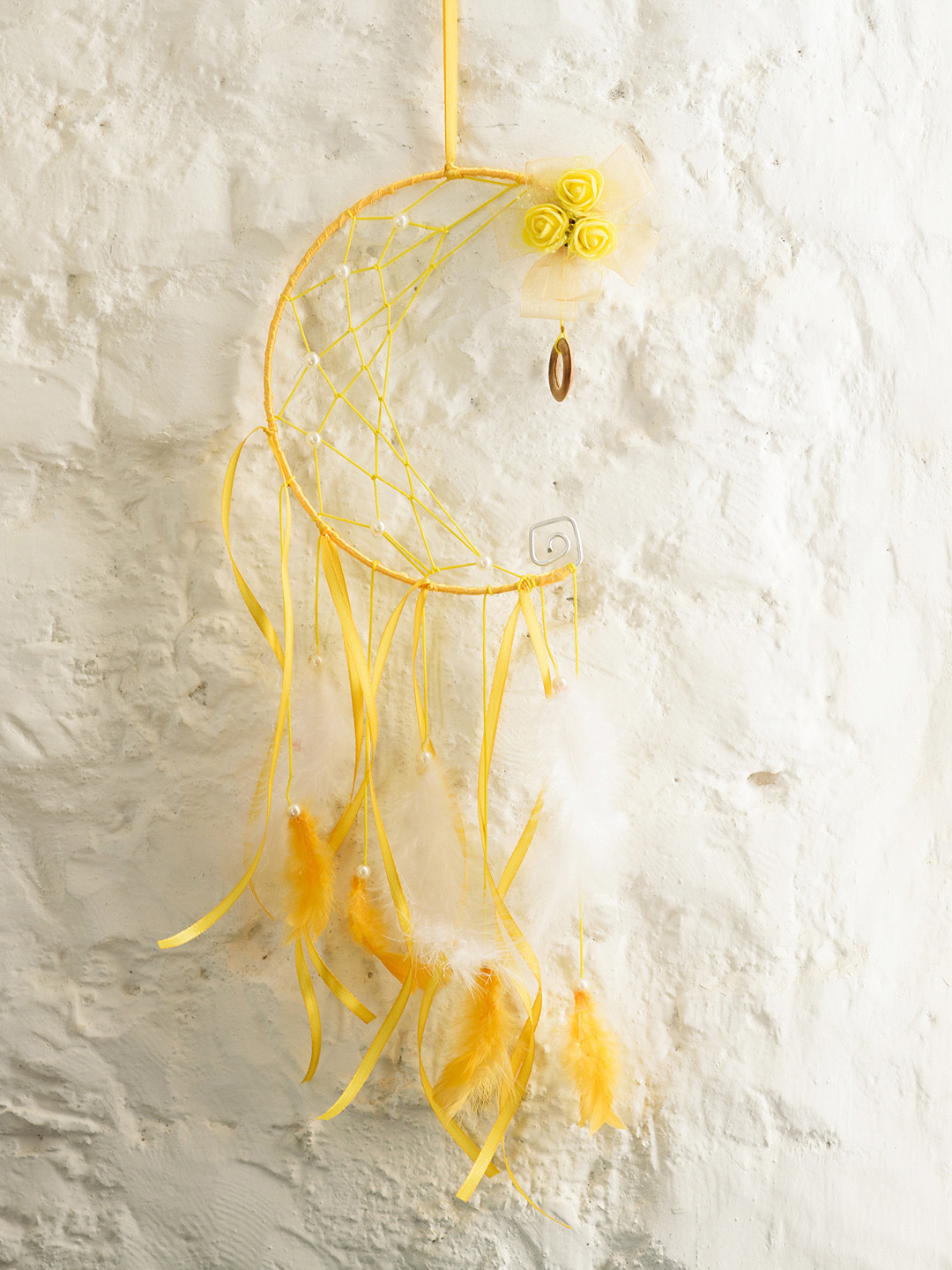 

eCraftIndia Yellow Moon Decorative Dream Catcher