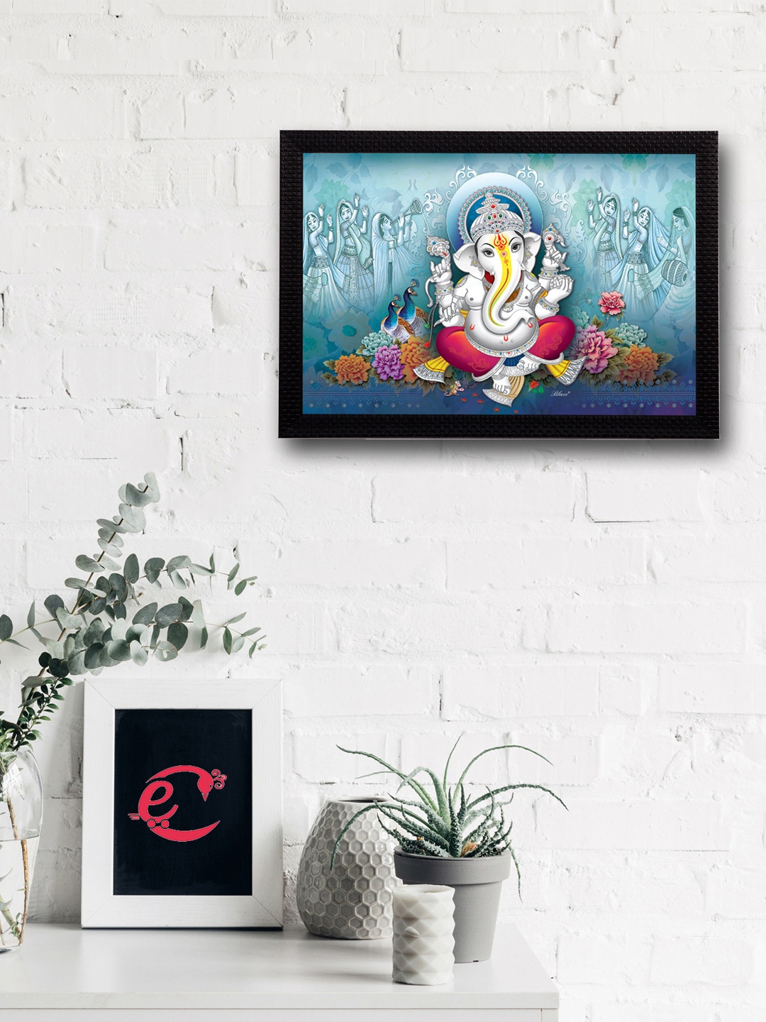 

eCraftIndia Multicoloured Lord Ganesha UV Wall Art, Multi