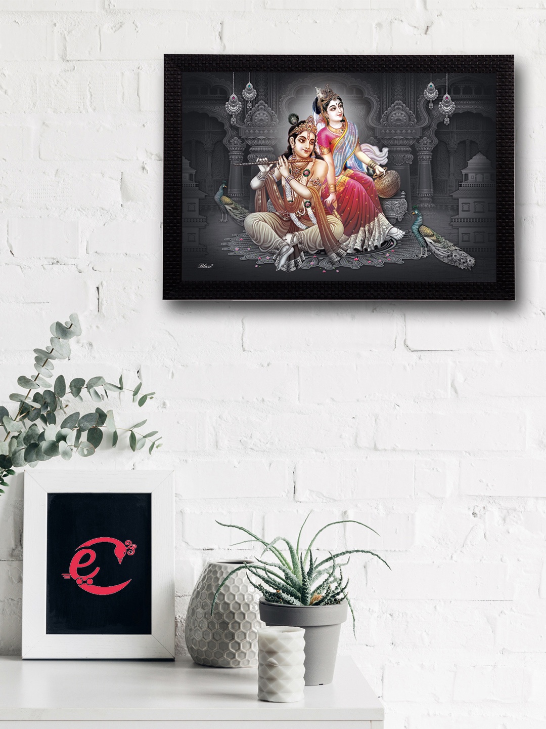 

eCraftIndia Multicoloured Radha Krishna UV Wall Art, Multi