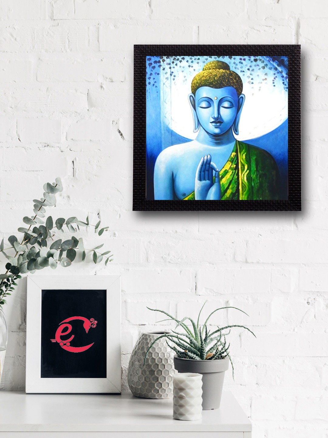 

eCraftIndia Multicoloured Lord Buddha UV Wall Art, Multi