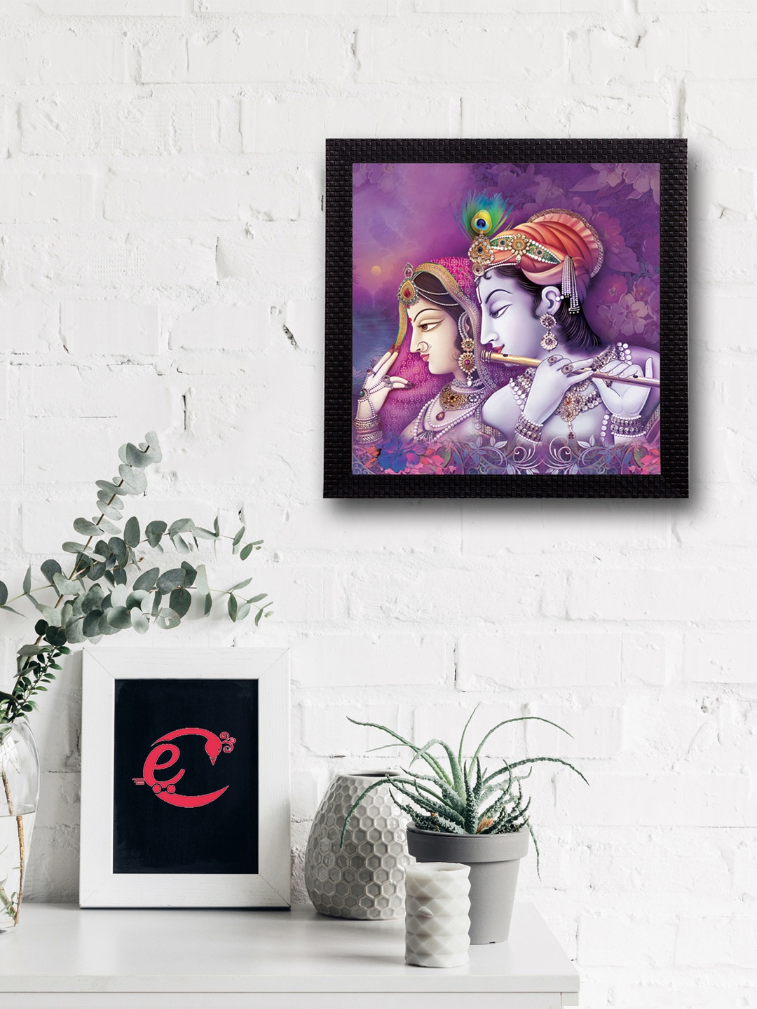 

eCraftIndia Multicoloured Radha Krishna UV Wall Art, Multi