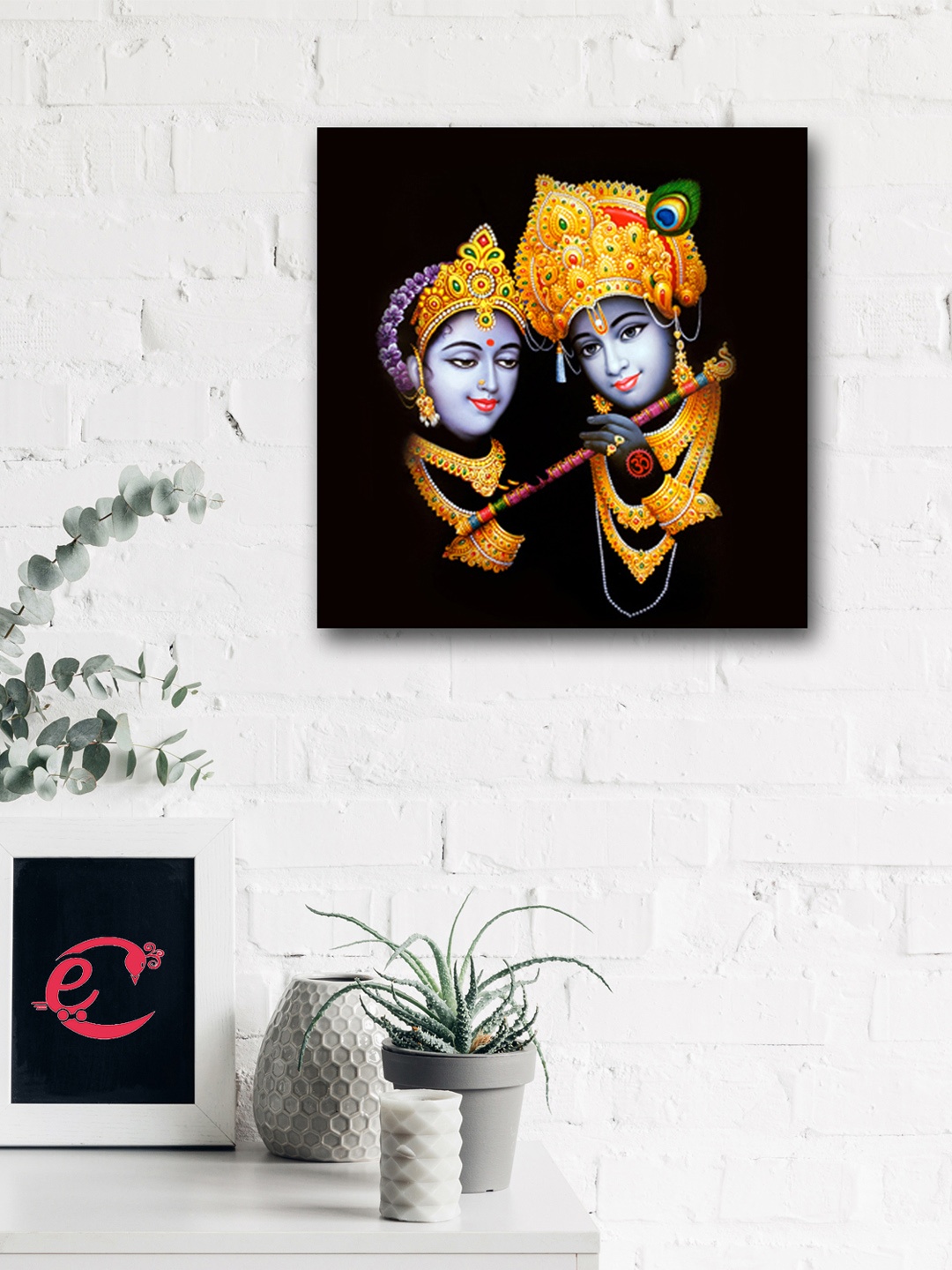 

eCraftIndia Multicoloured Radha Krishna UV Wall Art, Multi