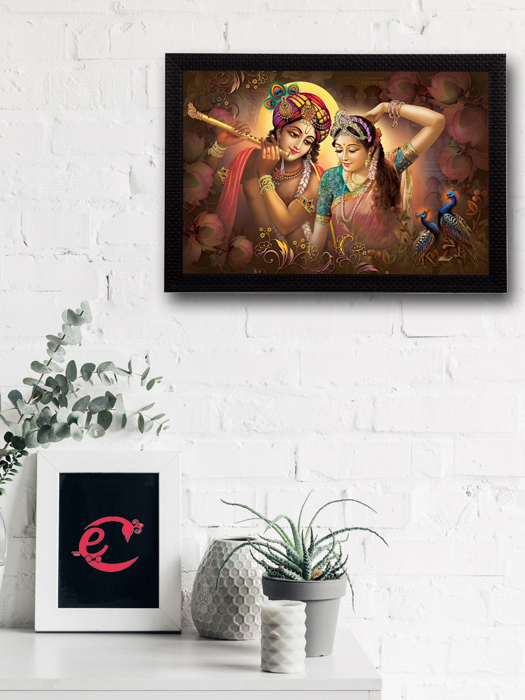 

eCraftIndia Multicoloured Radha Krishna UV Wall Art, Multi